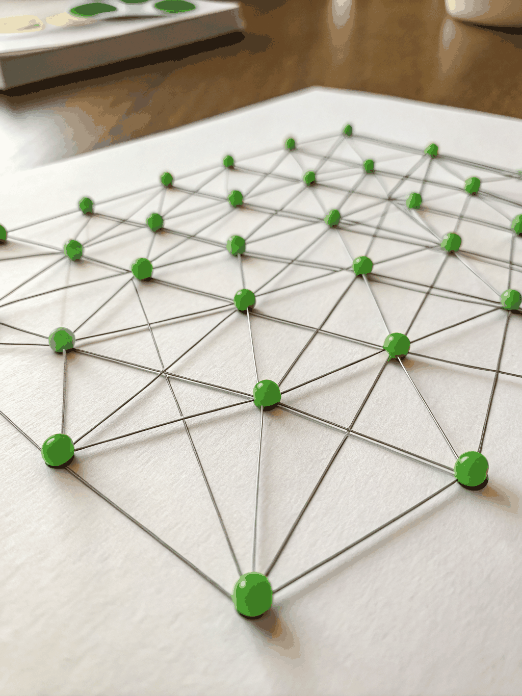 Minimalist graphic representing standardized business data nodes